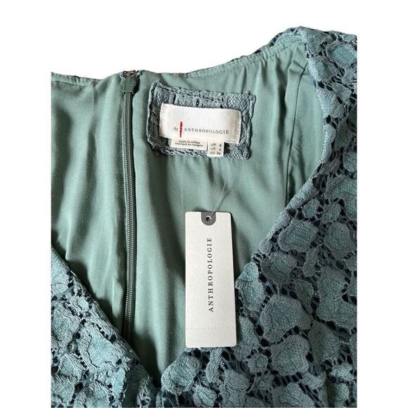 NEW Anthropologie Antoinette Ruffled Midi Dress size M Green - Picture 6 of 15